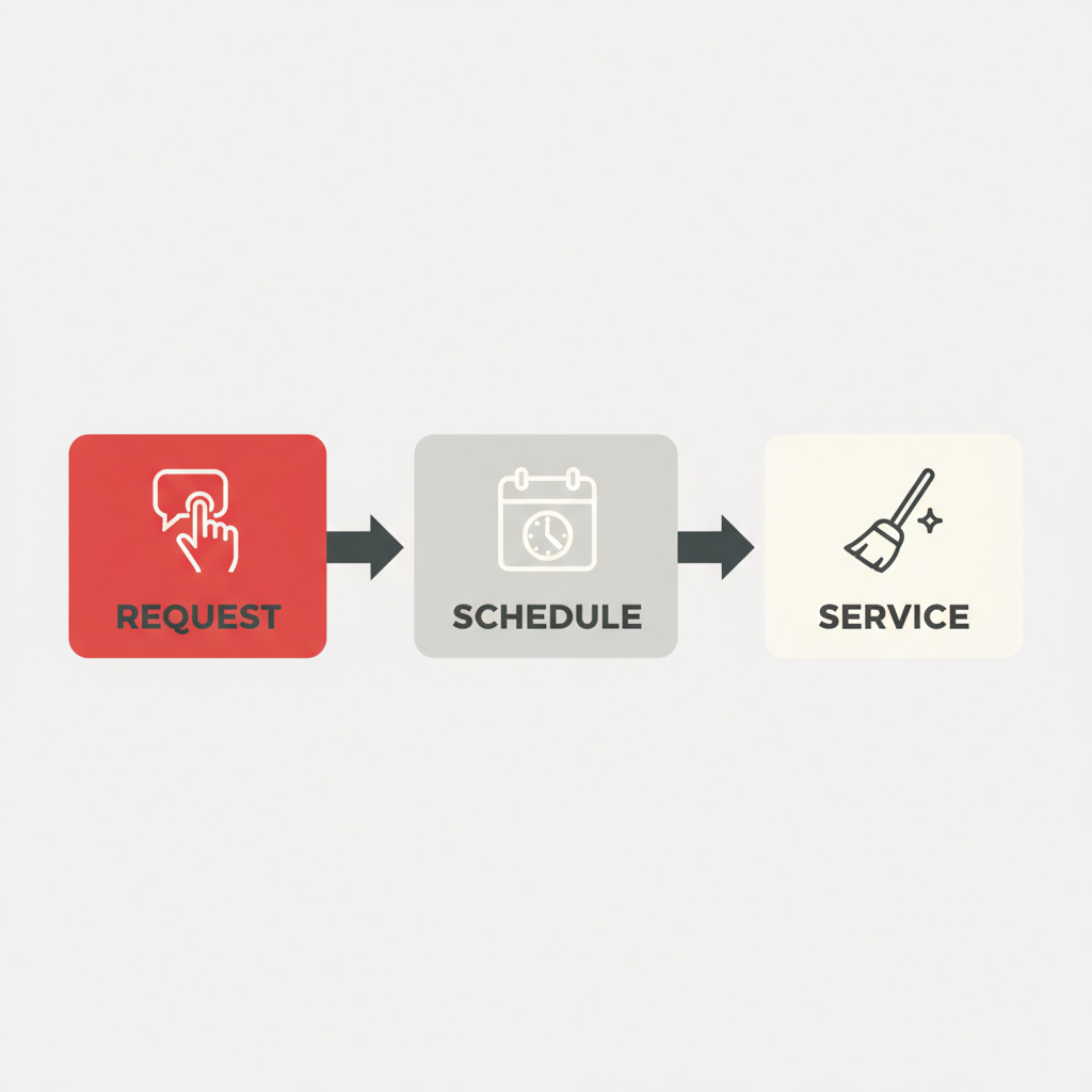 Request → Schedule → Service process